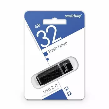 Флешка Smart Buy USB2.0 32Gb Quartz series Black