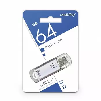 Флешка SmartBuy 64Gb V-Cut silver USB 2.0