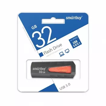 Флешка SmartBuy Iron Black-Red 32Gb (SB32GBIR-K3)