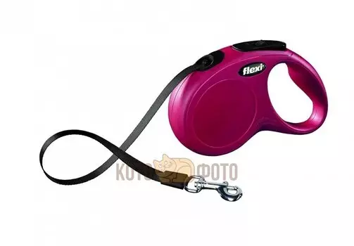 Flexi Рулетка-Ремень Для Собак До 15Кг 5М Красная (New Classic S Tape 5M Red)
