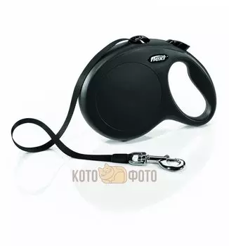 Flexi Рулетка-Ремень Для Собак До 50Кг 8М Черная (New Classic L Tape 8 M Black)