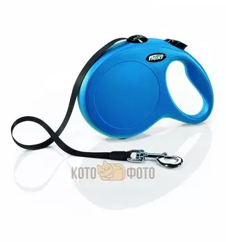 Flexi Рулетка-Ремень Для Собак До 50Кг 8М Голубая (New Classic L Tape 8 M Blue)