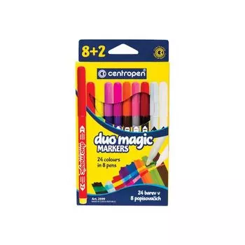 Фломастеры, меняющие цвет 8 ЦВЕТОВ CENTROPEN "Duo Magic", + 2 изменяющих цвет, 2599/10KK, 5 2599 1002