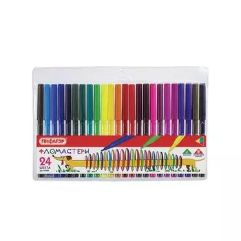 Фломастеры ПИФАГОР Веселая такса, 24 цвета, вентилируемый колпачок