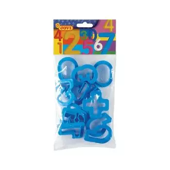 Формочки для лепки JOVI (Испания), 12 шт. (10 сквозных цифр, знак плюс и инструмент для лепки), 7N