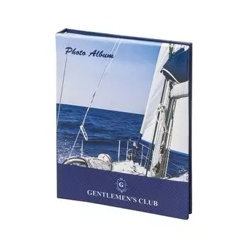 Фотоальбом BRAUBERG на 100+4 фотографии 10х15 см, твердая обложка, Вид с яхты, синий, 390664