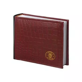 Фотоальбом BRAUBERG на 100 фото 10х15 см, под кожу крокодила, бумажные страницы, бордо, 390494