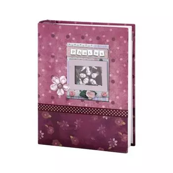 Фотоальбом BRAUBERG на 200 фотографий 10х15 см, твердая обложка, Друзья, бокс, сиреневый, 390671