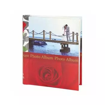 Фотоальбом BRAUBERG на 20 магнитных листов, 23х28 см, Чувства, красный, 390685