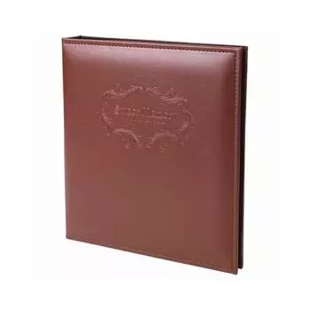 Фотоальбом BRAUBERG на 20 магнитных листов, 23х28 см, под гладкую кожу, на кольцах, коричневый, 390492