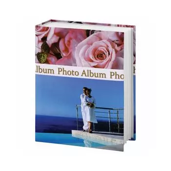 Фотоальбом BRAUBERG на 300+4 фотографии 10х15 см, твердая обложка, Романтика, голубой с розовым, 390675