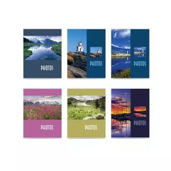 Фотоальбом BRAUBERG на 36 фото 10х15 см, мягкая обложка, Пейзаж, ассорти, 390649, (12 шт.)