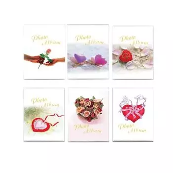 Фотоальбом BRAUBERG на 36 фотографий 10х15 см, мягкая обложка, Любовь, белый с рисунком ассорти, 390653, (12 шт.)