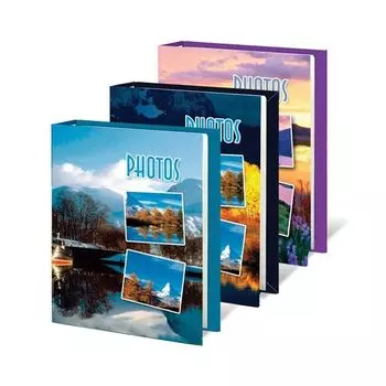 Фотоальбом BRAUBERG на 60 фотографий 10х15 см, твердая обложка, Природа, ассорти, 390660