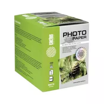 Фотобумага для струйной печати 10x15см, 230 г/м2, 500 л., односторонняя матовая, CACTUS CS-M