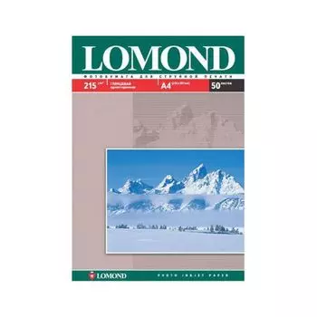 Фотобумага для струйной печати, А4, 215 г/м2, 50 листов, односторонняя глянцевая, LOMOND, 0102057
