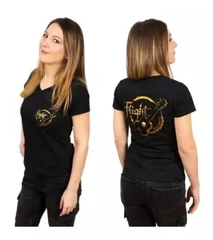 Футболка Flight Ukulele черная женская (размер M)