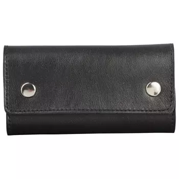 Футляр для ключей FABULA Estet, натуральная кожа, на кнопках, 60x110x25 мм, черный, KL44.MN