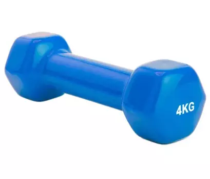 Гантель обрезиненная 4 кг, синяя (SF 0166)