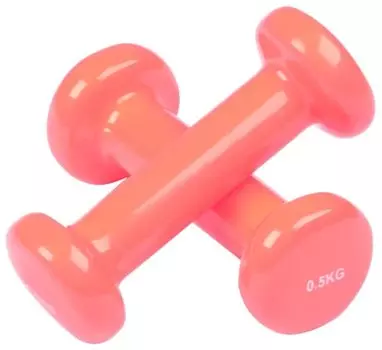 Гантели обливные с виниловым покрытием INDIGO, 92005 IR, Розовый, 0,5кг*2шт