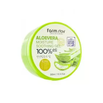 Гель с экстрактом алоэ вера FarmStay Moisture Soothing Gel Aloevera, 300мл