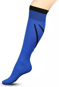 Гетры футбольные с рисунком, уплотнением и сеткой на стопе INDIGO, Спорт 3-1, Васильковый, 44-45