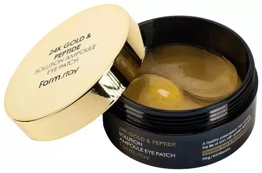 Гидрогелевые патчи для глаз FarmStay 24K Gold &amp; Peptide Solution Ampoule Eye Patch, 60pcs