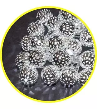 Гирлянда 14 042 NGF-D004-30CW-230-серебряные шарики (металл) Navigator 14042