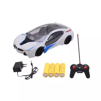 Гоночный автомобиль Гонка чемпионов на РУ (свет) белый аккумулятор, настройка колес,вперед-назад,вправо-влево H338-9A
