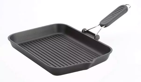 Гриль RISOLI Saporelax 26x26см со складной силиконовой ручкой GREY