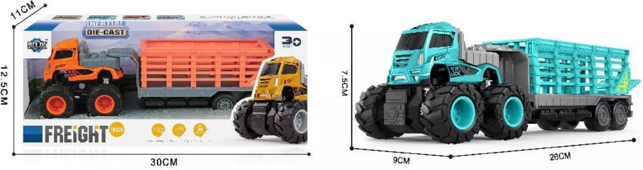 Грузовой автомобиль 1:43 Лесовоз инерционный в коробке KLX600-192