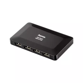 Хаб-разветвитель USB 2.0 Hama Active1:4 4порт. черный (00078472)