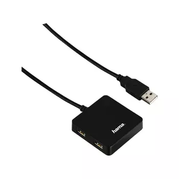 Хаб-разветвитель USB 2.0 Hama Square1:4 4порт. черный (00012131)