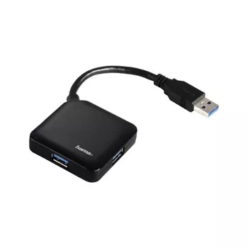 Хаб-разветвитель USB 3.0 Hama Square 12190 4порт. черный (00012190)