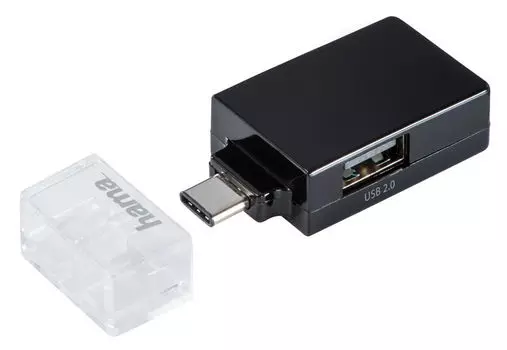 Хаб-разветвитель USB-C Hama Pocket 3порт. черный (00135752)