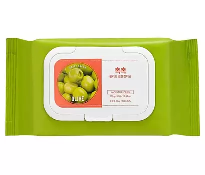 Holika Holika Cалфетки для удаления макияжа Daily Fresh Olive Cleansing Tissue (60 шт), 300 г