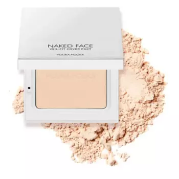 Holika Holika Компактная пудра для лица Naked Face Veil-Fit Cover Pact 01 Light Beige, тон 01, светло-бежевый, 12 г