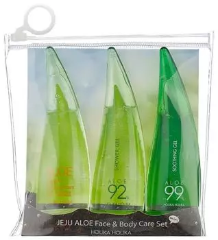 Holika Holika Набор для ухода за лицом и телом Jeju Aloe Face &amp; Body Care Set, 55мл+55мл+55мл