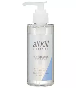 Holika Holika Очищающее гидрофильное масло-пенка, увлажняющее All Kill Cleansing Oil To Foam Moisture, 155 мл
