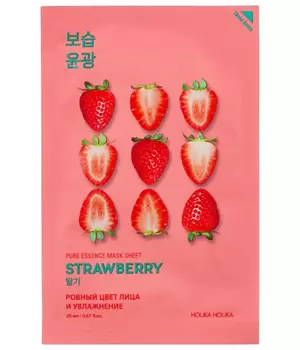 Holika Holika Освежающая тканевая маска Pure Essence Mask Sheet Strawberry, клубника, 20 мл