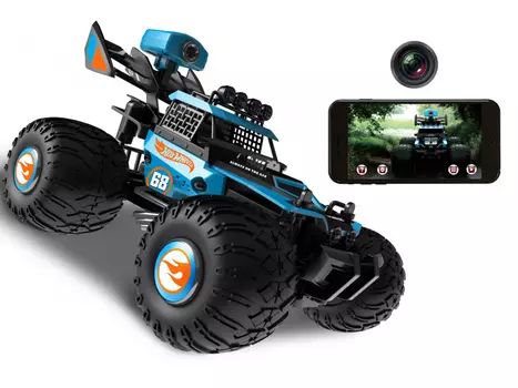 Hot Wheels багги на р/у, 2,4GHz, 2WD, FPV, wifi кам.480p, 1:28, со светом, скорость 20км/ч, синяя