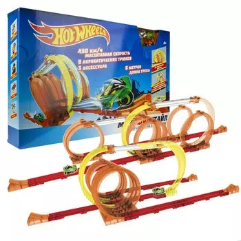 Hot Wheels "Мотофристайл" 2 мотобайка, 30 деталей трека, 3 аксессуара для трюков