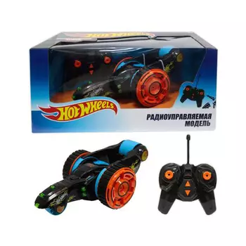 Hot Wheels трюковая трёхколёсная машина-перевёртыш на р/у, 27MHz, вращение на 360°, со светом, чёрная