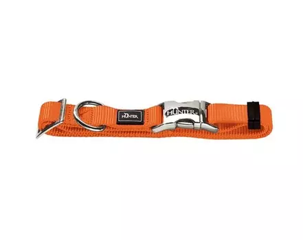 Hunter ошейник для собак ALU-Strong L (45-65 см) нейлон с металлической застежкой оранжевый
