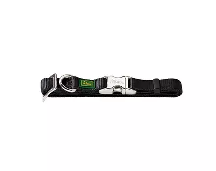 Hunter ошейник для собак ALU-Strong S (30-45 см) нейлон с металлической застежкой черный