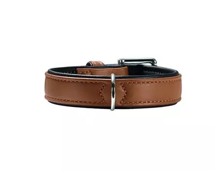 Hunter ошейник для собак Canadian 40 (29-35 см) кожа лося коньячно-черный