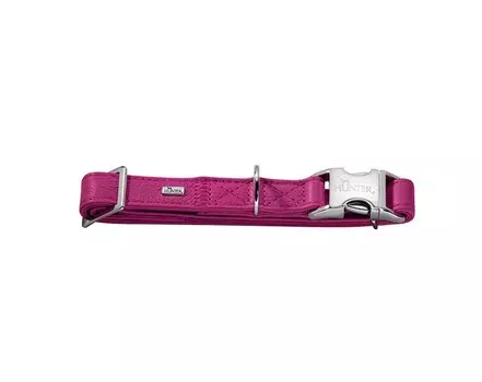 Hunter ошейник для собак Capri Alu-Strong L (45-65 см) 2,5 см натуральная кожа малиновый