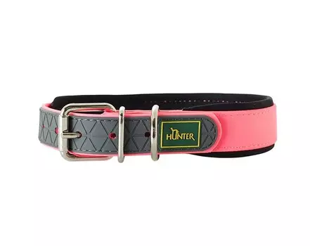 Hunter ошейник для собак Convenience Comfort 55 (42-50 см)/2,5 см биотановый с мягкой горловиной розовый неон