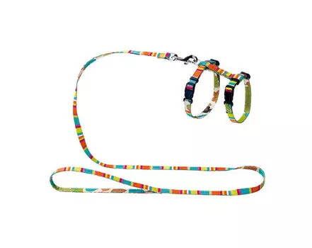 Hunter Smart шлейка для кошек и собак Stripes нейлон разноцветная