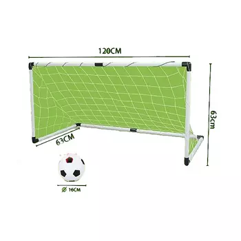 Игра Футбол "SOCCER SET" в коробке (ворота 120х63х63см) ворота сборные(Dтрубки=2,5см)с сеткой,мяч(D=16см),насос WT6613